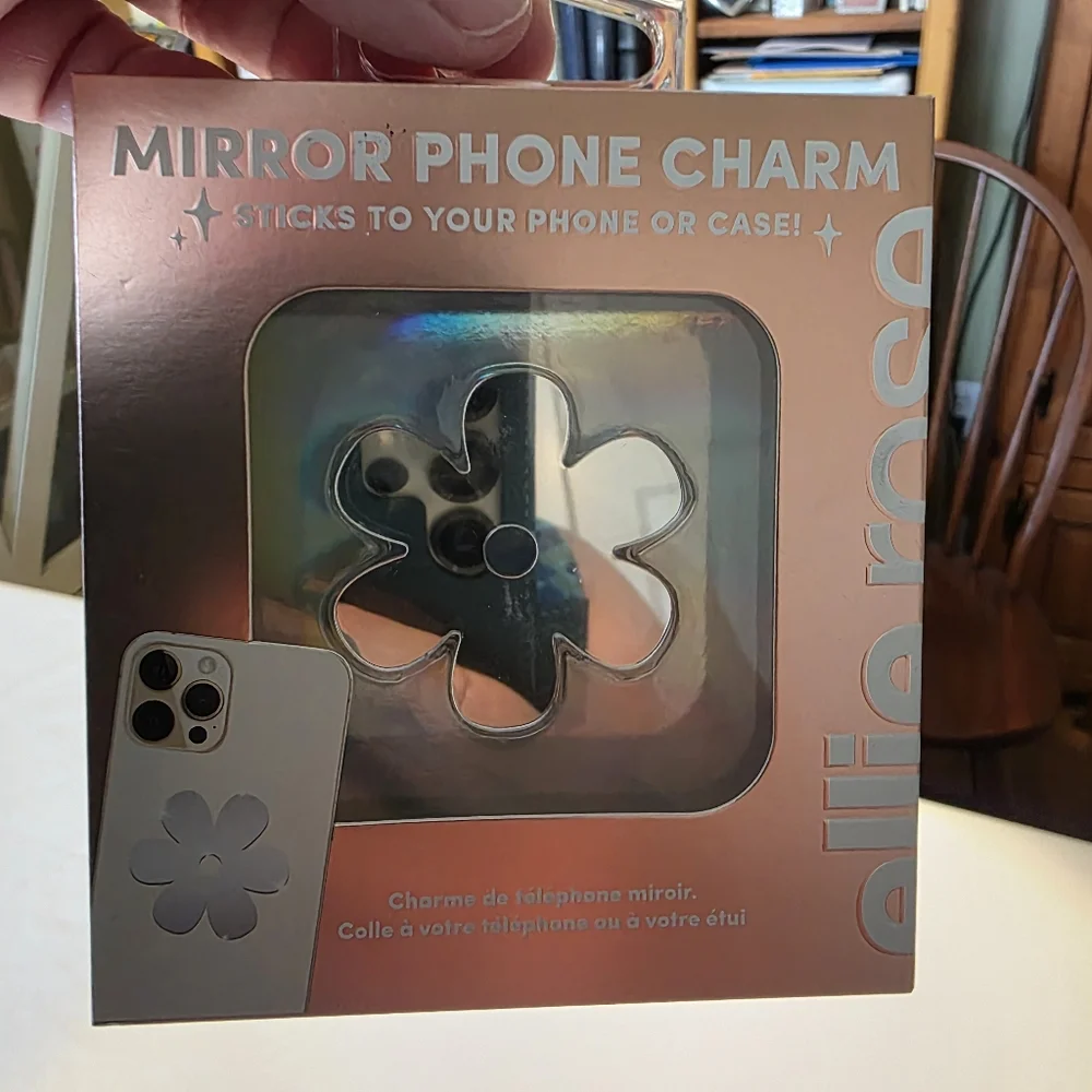 Mirror Phone Charm In Silver NEW